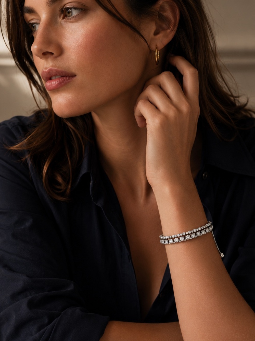 FREE  Bundle Add On Piece w 2+ Items- Baublebar Crystal Silver Bracelet